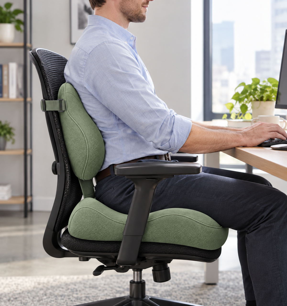 CloudWing Integrated Lumbar & Seat Support Cushion Set